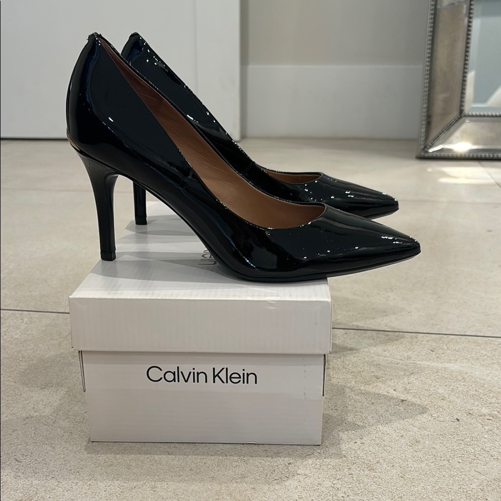 Calvin Klein Black Stiletto Heels with Pointed Toe